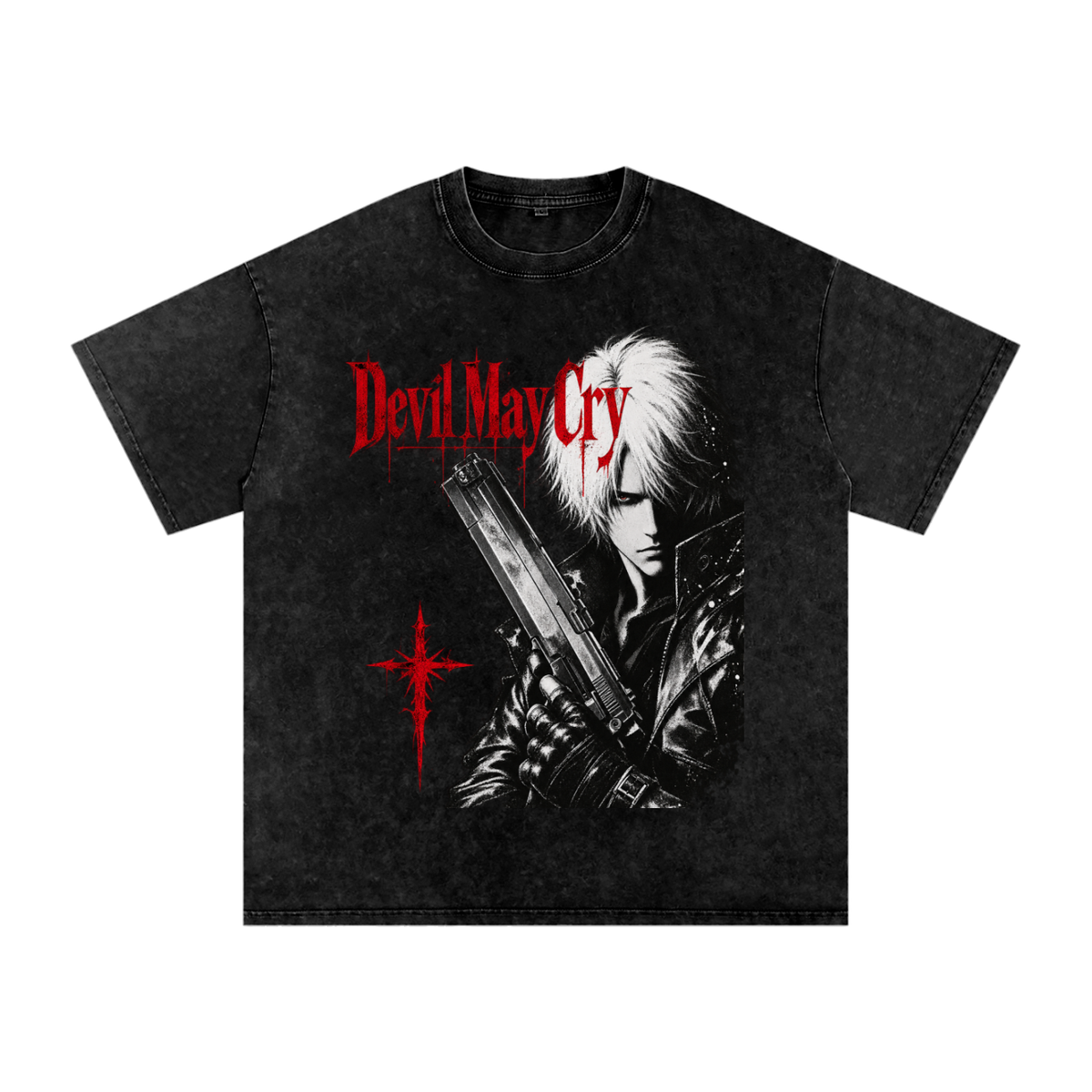 Snow Washed Graphic Oversized Cotton T-Shirt